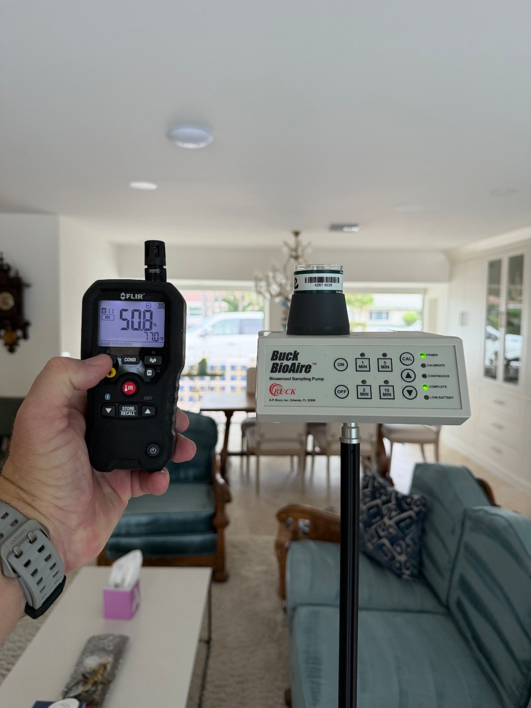 Indoor air sampling and relative-humidity measurement during a Pompano Beach mold assessment