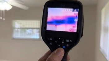 Thermal imaging equipment used to assess a possible moisture concern