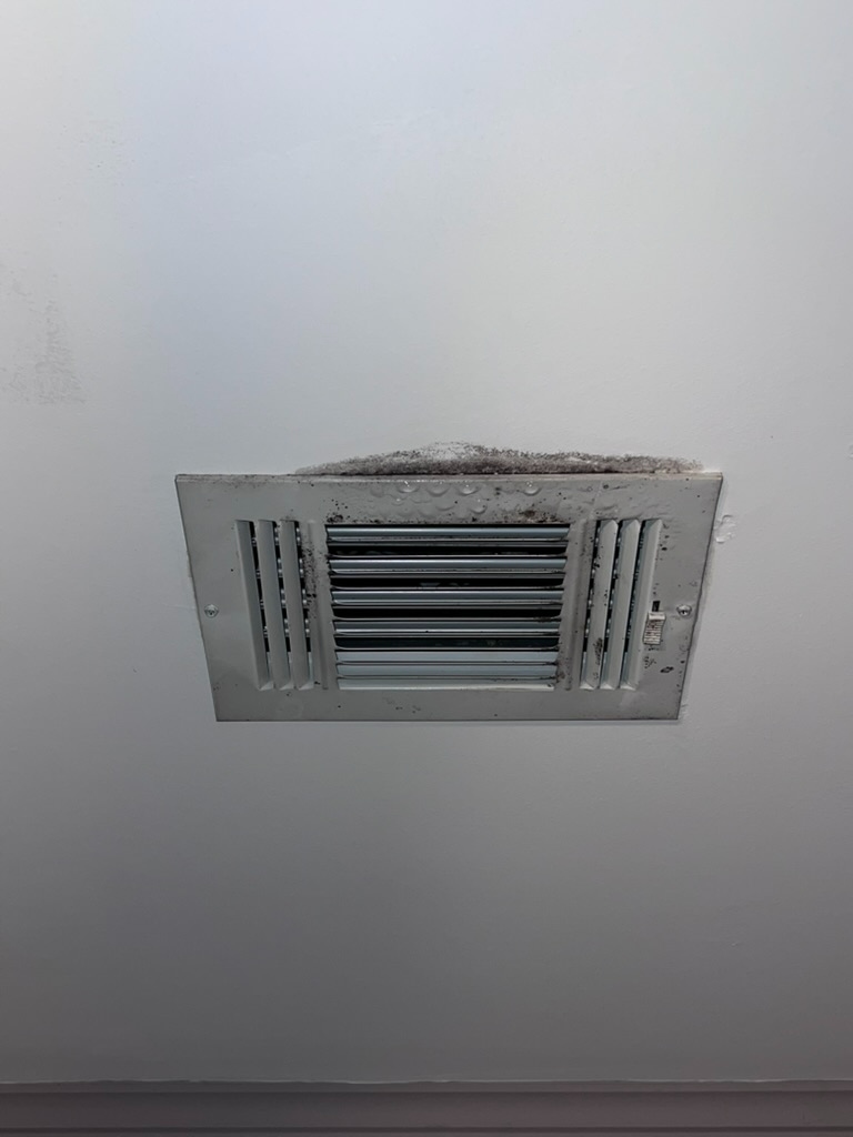 Close-up of mold contamination on supply vent in Sunrise, FL