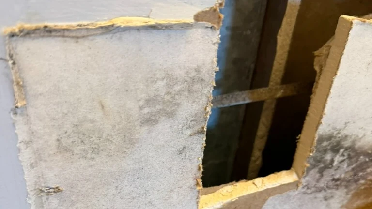 Drywall material sample collected for laboratory mold analysis